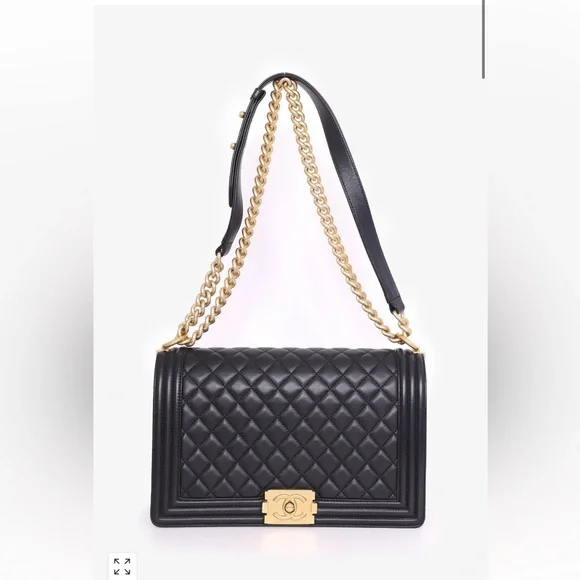 CHANEL™ 2017 BLACK QUILTED LEATHER NEW MEDIUM BOY BAG - Picture 3 of 5